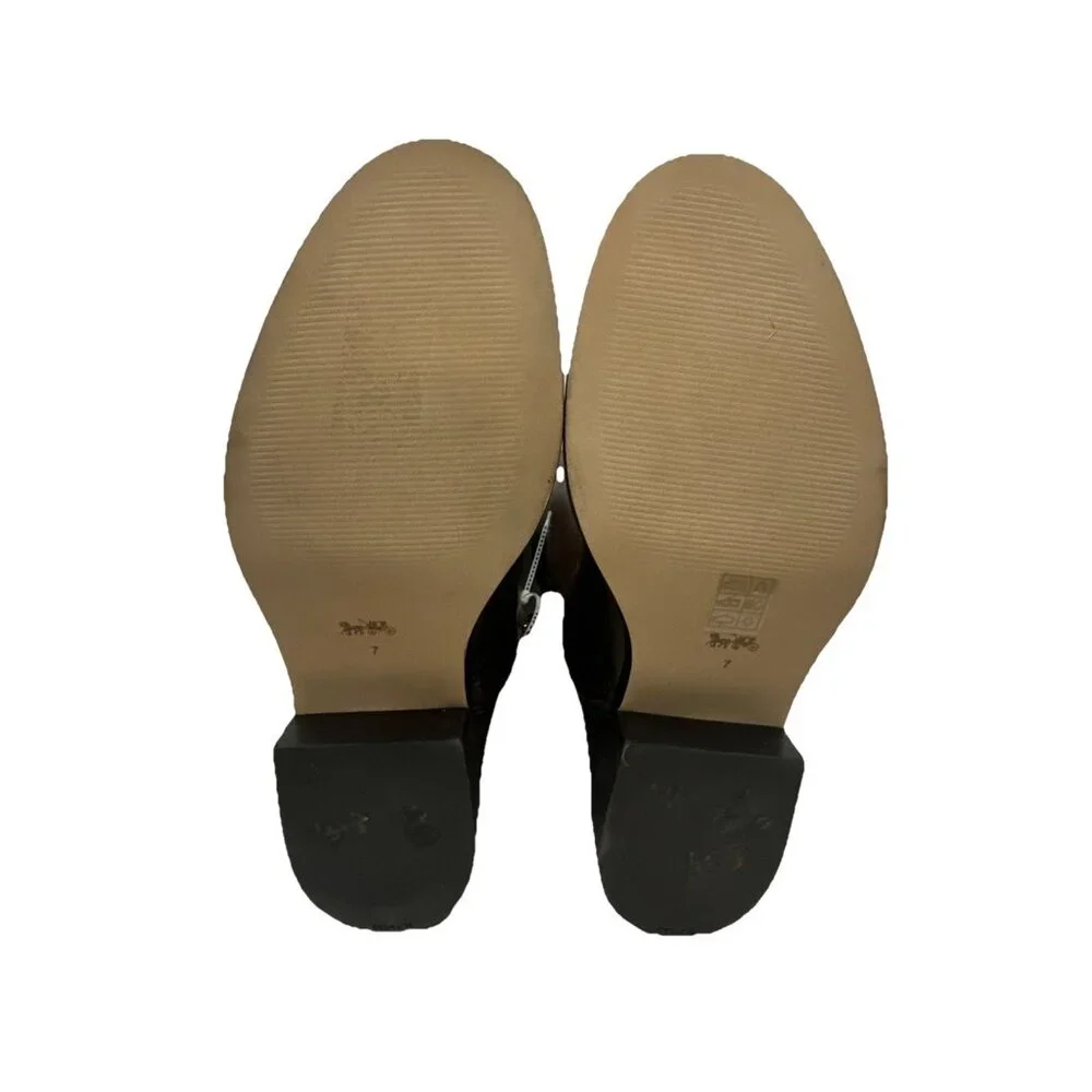 Coach Women’s 7 Madeline Buckle Tall Riding Boots Maple Brown Block Heel - Picture 10 of 11